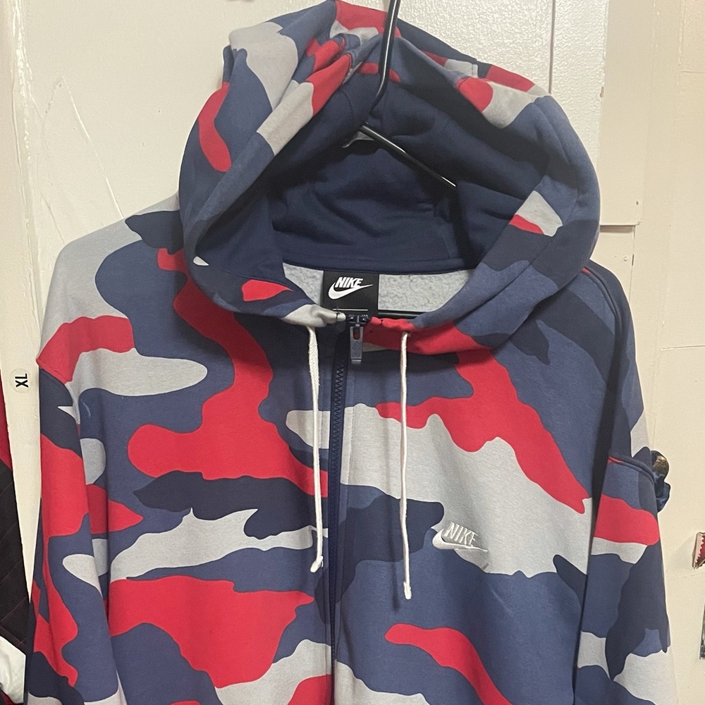 Nike Men's Sportswear Camo Club Fleece Full Zip-Up Hoodie